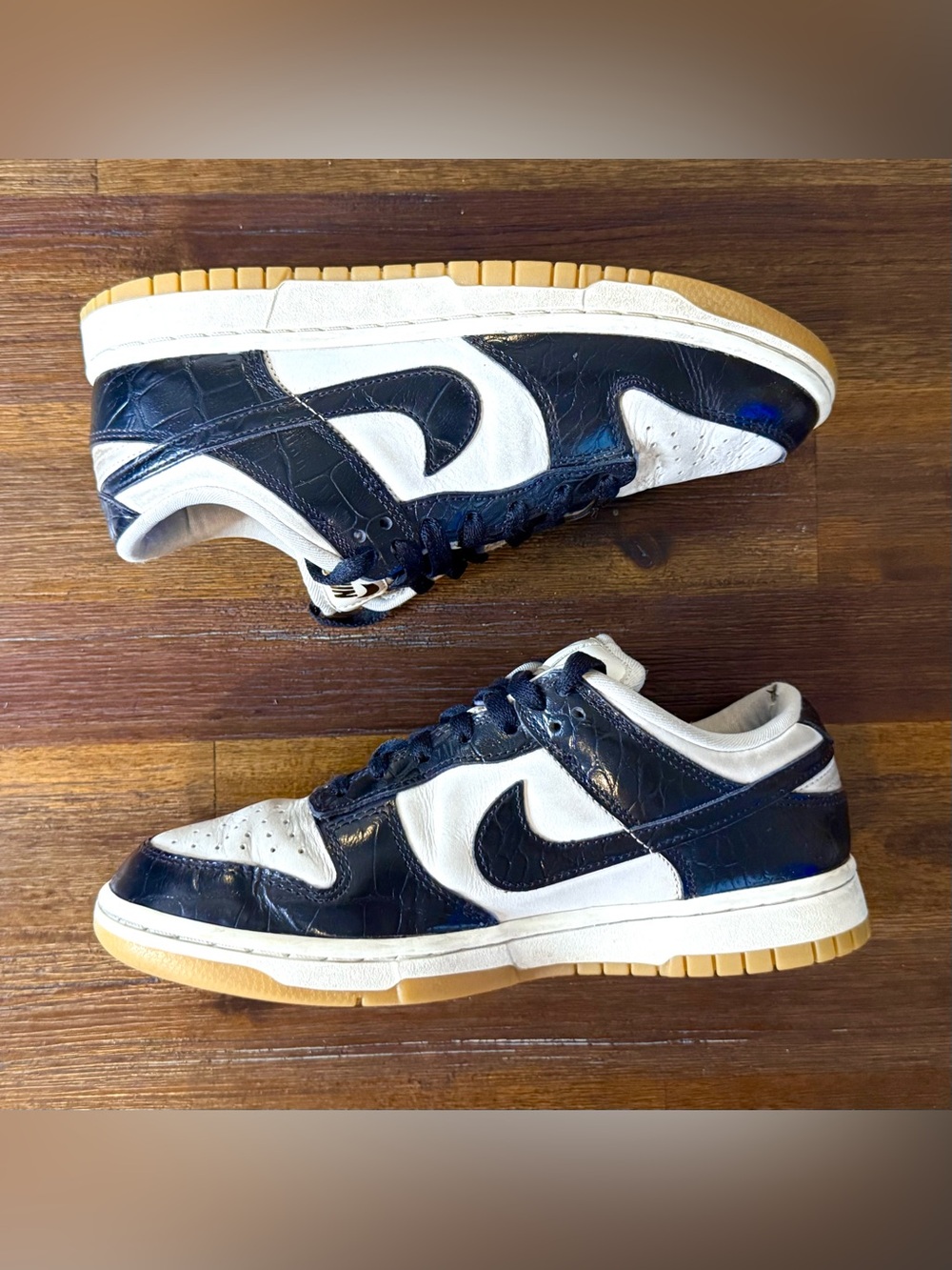 Nike Dunk Low LX Sail Black Croc Gum - Women Size 8 (6.5M) Shiny Panda DEAL